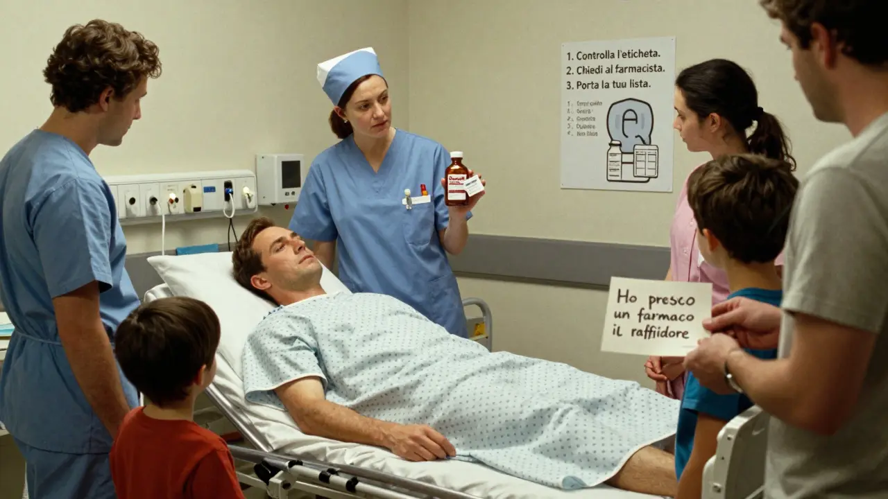 Un paziente in pronto soccorso viene curato dopo aver assunto un farmaco per il raffreddore insieme a un MAOI.