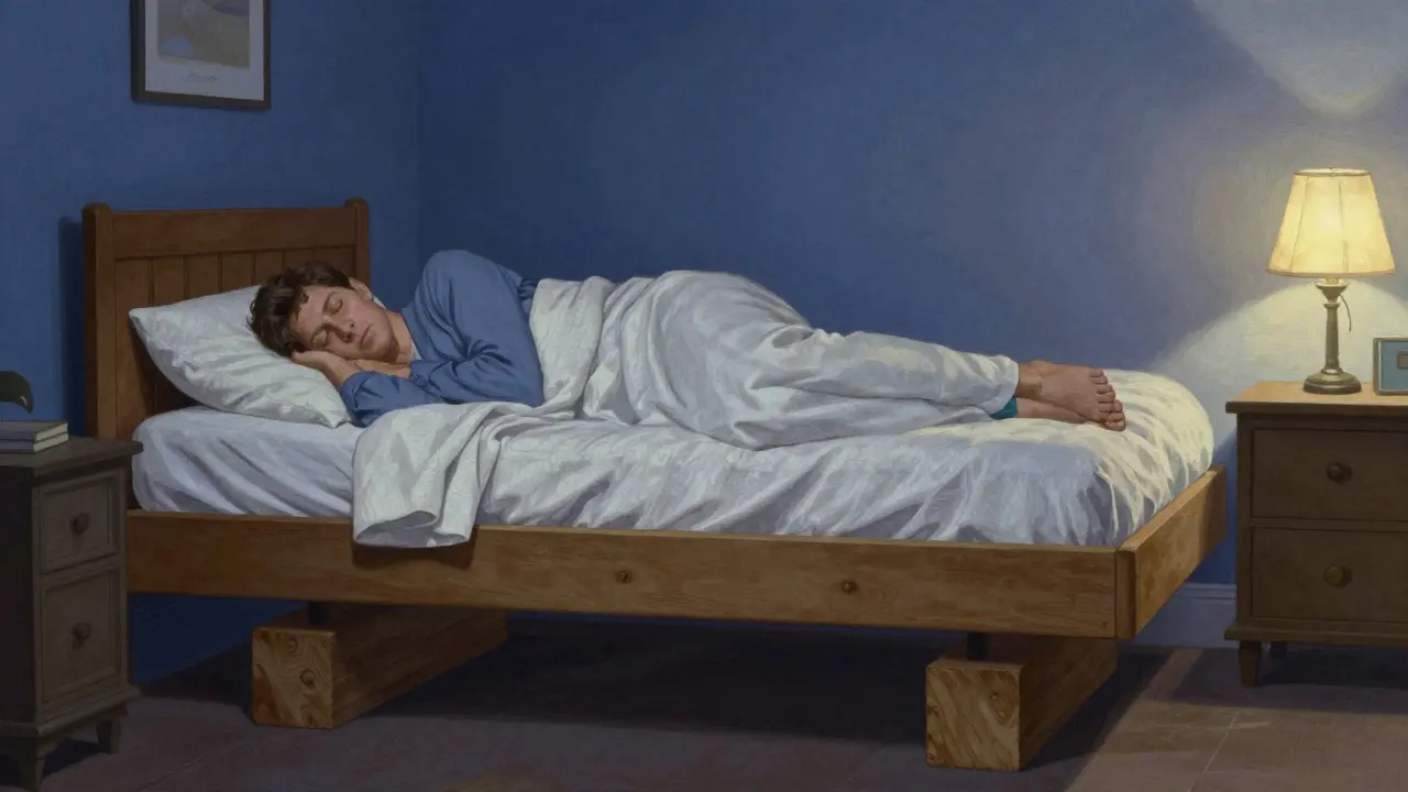 Letto sollevato alla testiera per prevenire il reflusso gastrico durante il sonno.