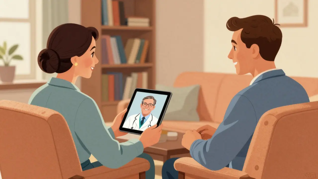 Consulto di telemedicina sicuro e rassicurante via videochiamata