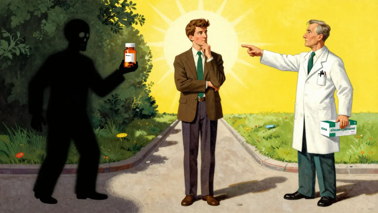 Scelta tra sito illegale e farmacia sicura