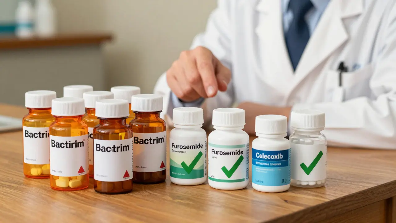 Confronto visivo tra antibiotici pericolosi e farmaci sicuri